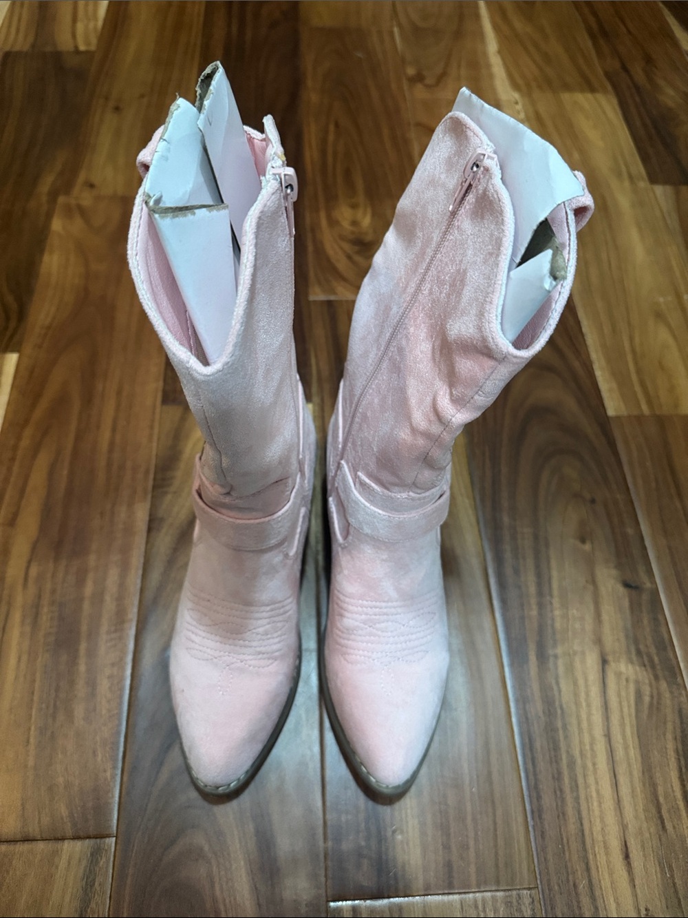 NWOB Women's Pink Mid-Calf Suede Boots